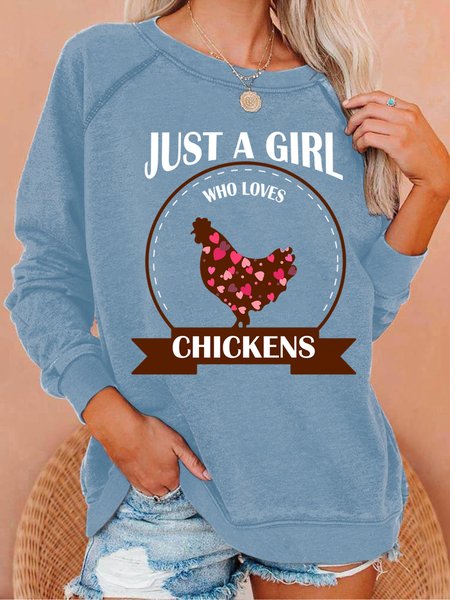 

Lilicloth X Jessanjony Just A Girl How Loves Chickens Womens Sweatshirt, Light blue, Hoodies&Sweatshirts