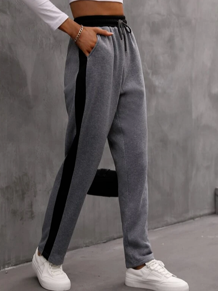 

Loose Casual Plain Casual Pants, Gray, Pants
