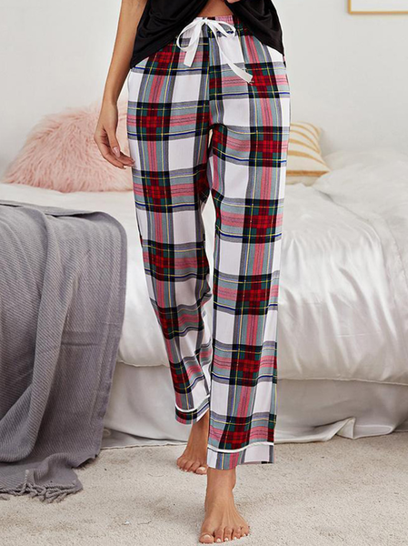 

Cotton-Blend Loose Geometric Casual Casual Pants, Multicolor, Pants
