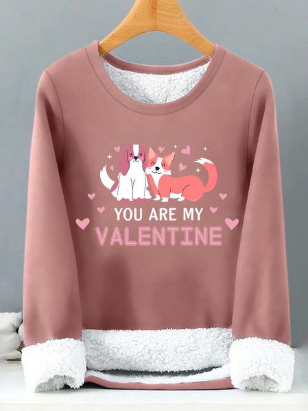 

Lilicloth X Manikvskhan Dog Lovers You Are My Valentine Womens Warmth Fleece Sweatshirt, Pink, Hoodies&Sweatshirts
