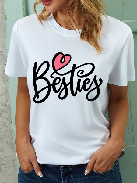 

Lilicloth X Paula Best Friends With Heart Womens T-Shirt, White, T-shirts