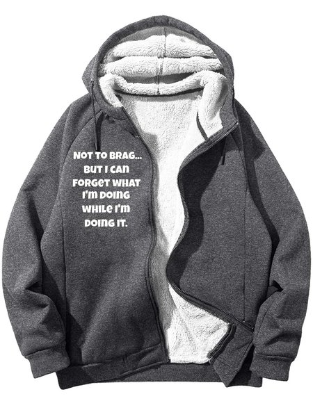 

Men’s Not To Brag But I Can Forget What I’m Doing While I’m Doing It Casual Hoodie Text Letters Sweatshirt, Deep gray, Hoodies&Sweatshirts