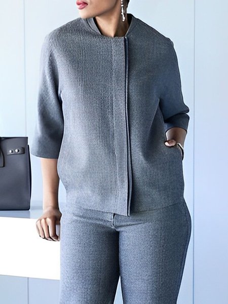 

Regular Fit Plain Urban Three Quarter Jacket, Gray, Jackets