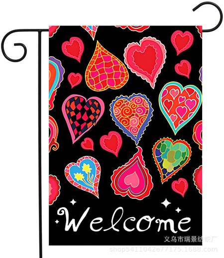 

Happy Valentines Day Garden Flag 12×18 Inch Double Sided for Outside, Color6, Garden Flags