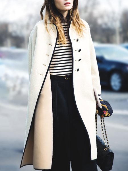 

Long sleeve Mid-long Elegant Overcoat, Beige, Coats