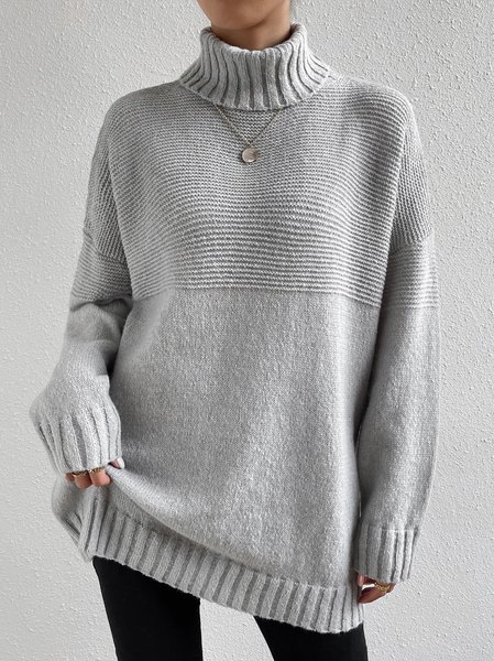 

Regular Fit Casual Wool/Knitting Plain Sweater, Gray, Sweaters