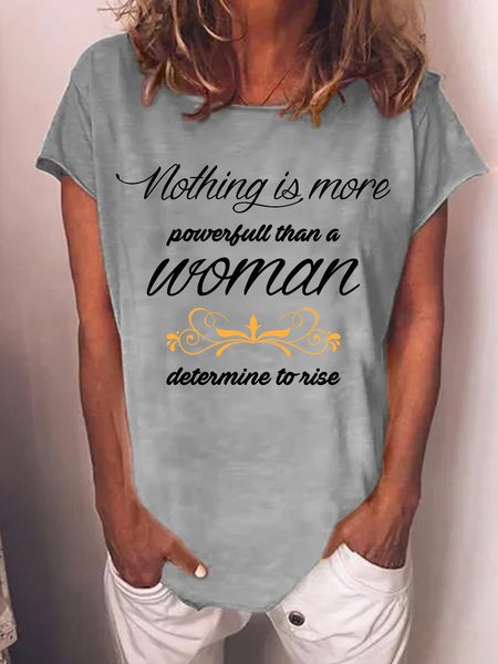 

Lilicloth X Y Nothing Is More Powerfull Than A Woman Determine To Rise Womens T-Shirt, Gray, T-shirts