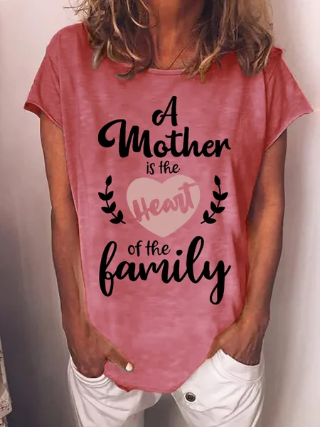 Gift For Mom A Mother Is The Heart Of The Family Womens T-Shirt, Red, T-shirts