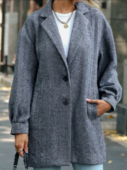 

Casual Regular Fit Overcoat, Deep gray, Coats