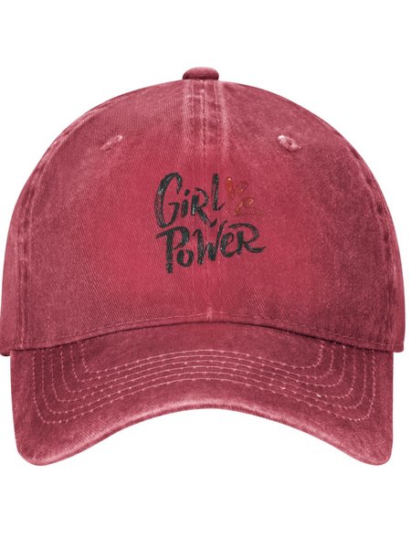 

Girl Power Quotes Text Letters Adjustable Hat, Red, Hats