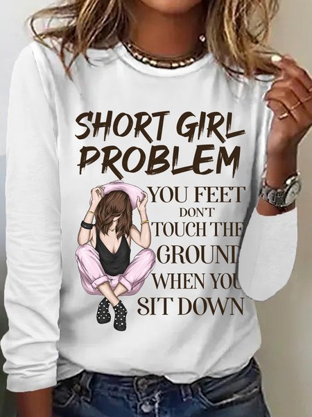 

Lilicloth X Manikvskhan Short Girl Problem Womens Long Sleeve T-Shirt, White, Long sleeves