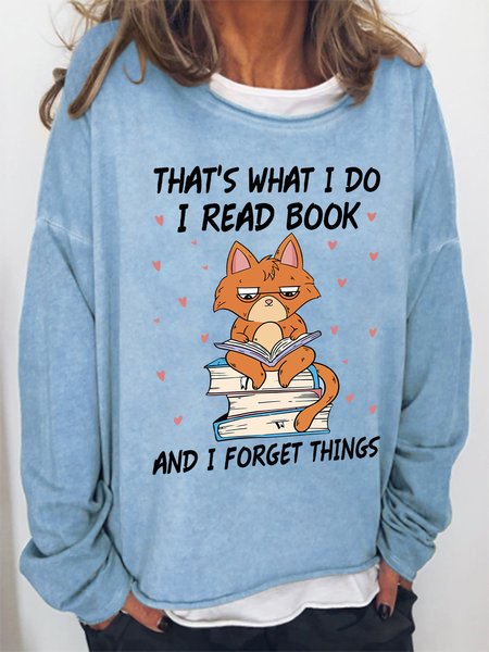 

Lilicloth X Manikvskhan That‘s What I Do I Read Book And I Forget Things Womens Sweatshirt, Light blue, Hoodies&Sweatshirts