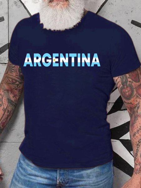 

Lilicloth X Jessanjony Argentina With Flag Mens T-Shirt, Purplish blue, T-shirts