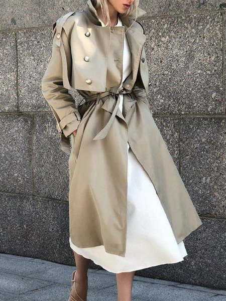 

Urban Plain Long Sleeve Regular Fit Trench Coat, Camel, Coats