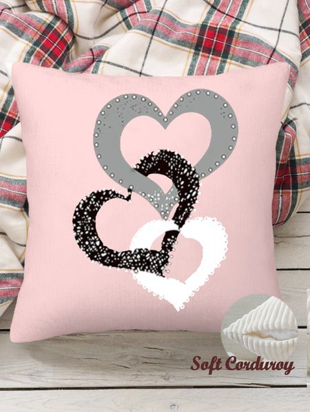

18*18 Simple Heart LoveThrow Pillow Covers, Pillow Covers Decorative Soft Corduroy Cushion Pillowcase Case For Living Room, Color5, Pillow Covers