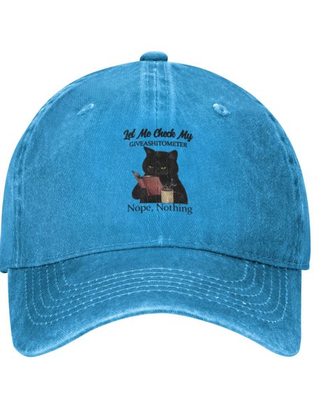 

Let Me Check Giveashitometer Animal Graphic Adjustable Hat, Blue, Men's Accessories