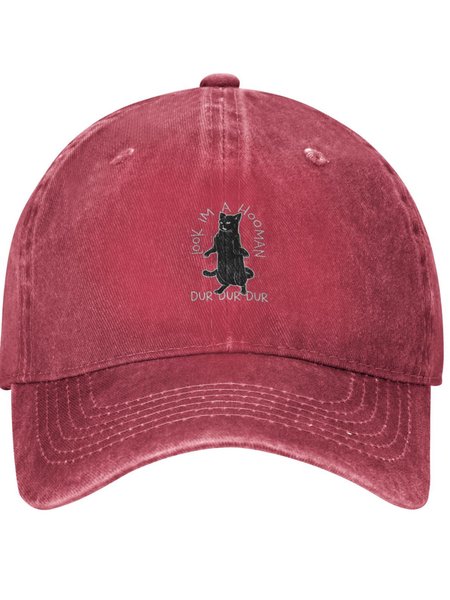

Look Im A Hooman Animal Graphic Adjustable Hat, Red, Hats