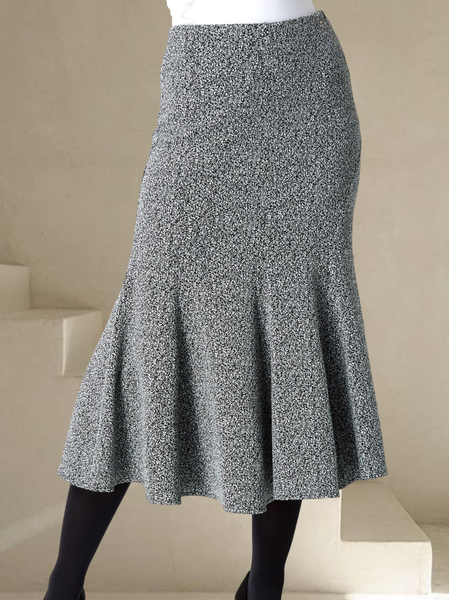 

Woolen Plain Urban Skirt, Gray, Skirts