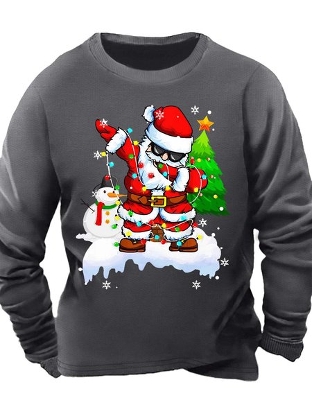 

Men’s Merry Christmas Santa Crew Neck Regular Fit Casual Christmas Sweatshirt, Deep gray, Hoodies&Sweatshirts
