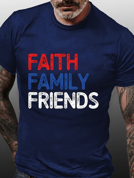 

Faith Family Friends Mens T-Shirt, Purplish blue, T-shirts
