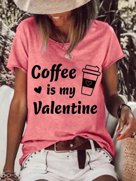 

Lilicloth X Hynek Rajtr Coffee Is My Valentine Womens T-Shirt, Red, T-shirts