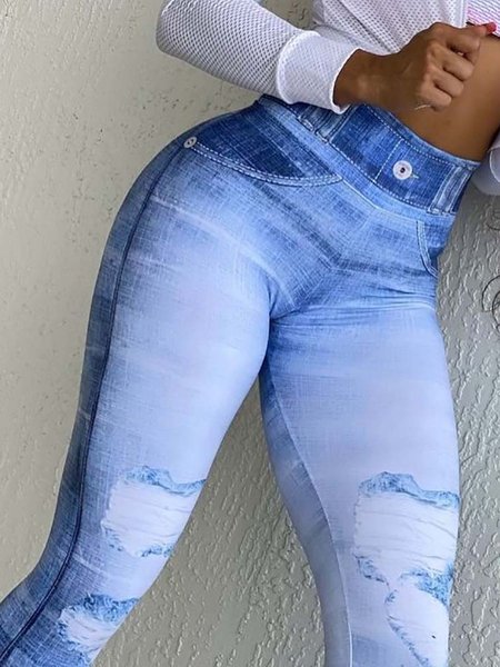 

Ombre Regular Fit Casual Fashion Pants, Blue, Pants