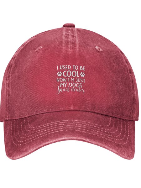 

I Used To Be Cool Animal Text Letters Adjustable Hat, Red, Men's Accessories