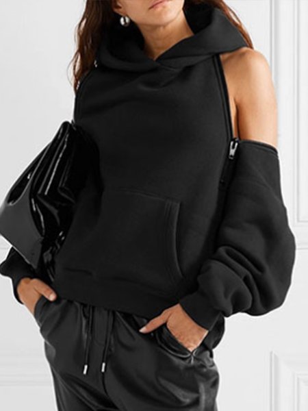 

Hoodie Casual Loose Plain Sweatshirt, Black, Hoodies and Sweatshirts