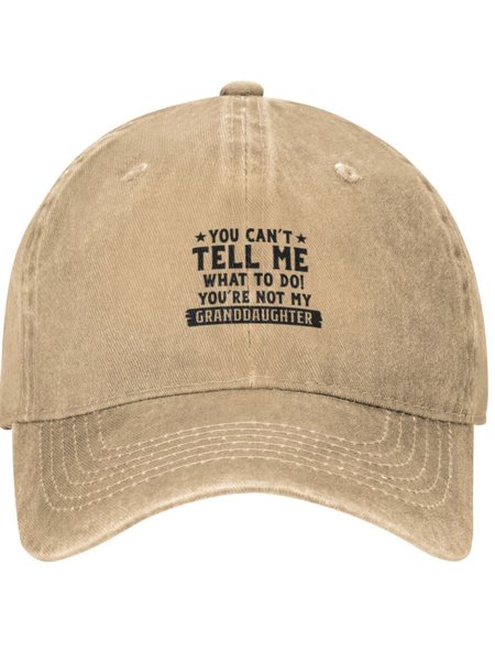 

You Can't Tell Me What To Do Family Text Letters Adjustable Hat, Khaki, Men's Accessories