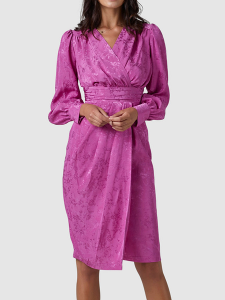 

Regular Fit Elegant Long Sleeve Dress & Party Dress, Pink, Mini Dresses