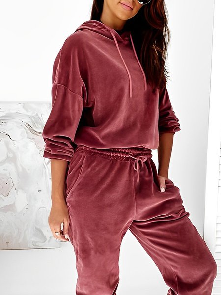 

Long sleeve Loose Hoodie Casual Plain Sweatshirt, Wine red, Hoodies and Sweatshirts