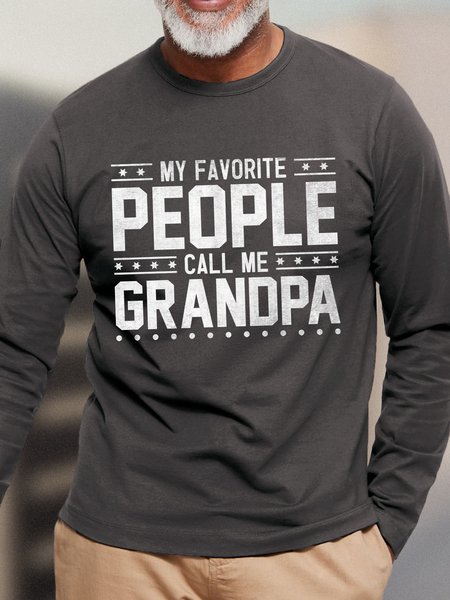 

Lilicloth X Abu My Favorite People Call Me Grandpa Mens Long Sleeve T-Shirt, Gray, Long Sleeves
