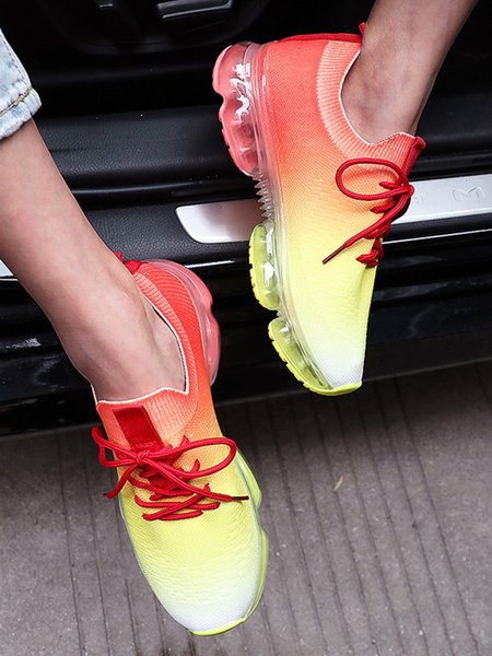 

Gradient Print Lace-Up Air Sneakers, Yellow, Sneakers