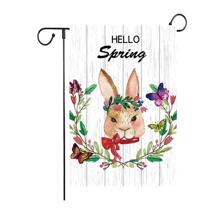 

Hello Spring Welcome Garden Flag 12 x 18 Inch Burlap Yard Flag Double Sided Printed Holiday Outdoor Decor Flag, Color10, Garden Flags