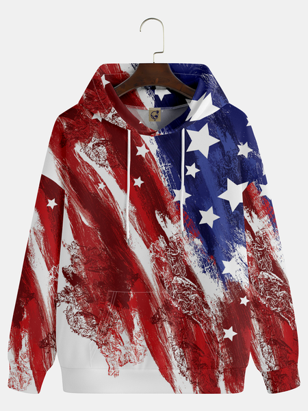 

American Flag Hoodie Sweatshirt, Red, Hoodies&Sweatshirts