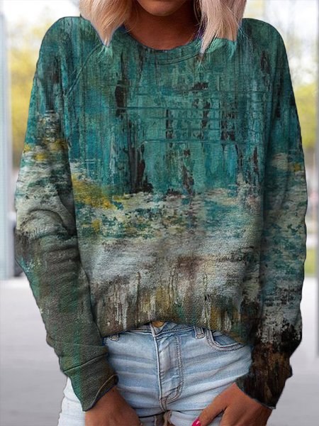 

Casual Cotton-Blend Loose Ombre T-Shirt, Multicolor, T-Shirts