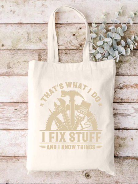 

That What I Do Hobby Graphic Casual Shopping Tote Bag, White, Bags