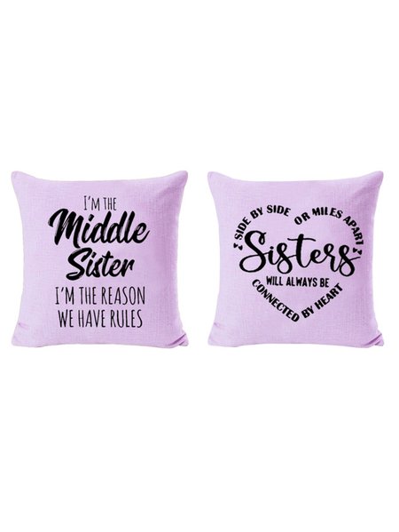 

20*20 Sister Gift Middle Sister FunnyBackrest Cushion Pillow Covers Decorations For Home, Purple, Pillow Covers