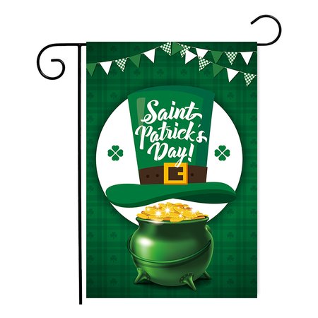 

12 x 18 Double Sided Printed Burlap Happy St Patrick's Day Garden Flag Yard Flag Shamrocks Holiday Outdoor Decor Flag, Color5, Garden Flags