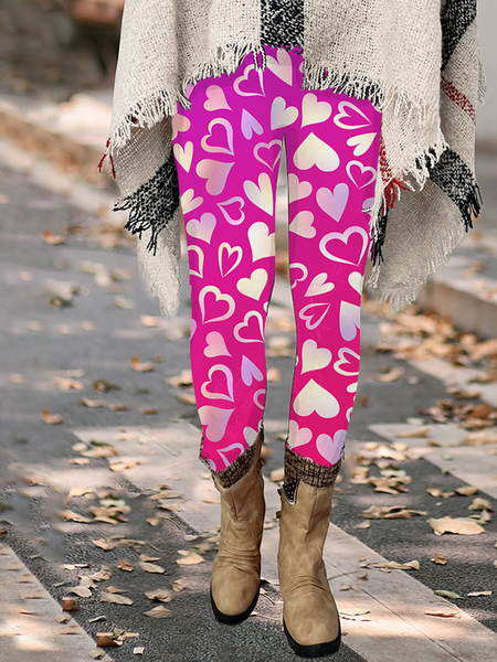 

Lilicloth X Paula Pink Hearts Womens Tummy Control Legging, Leggings