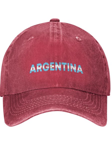 

Lilicloth X Jessanjony Argentina Country Patriotic Text Letters Adjustable Hat, Red, Hats