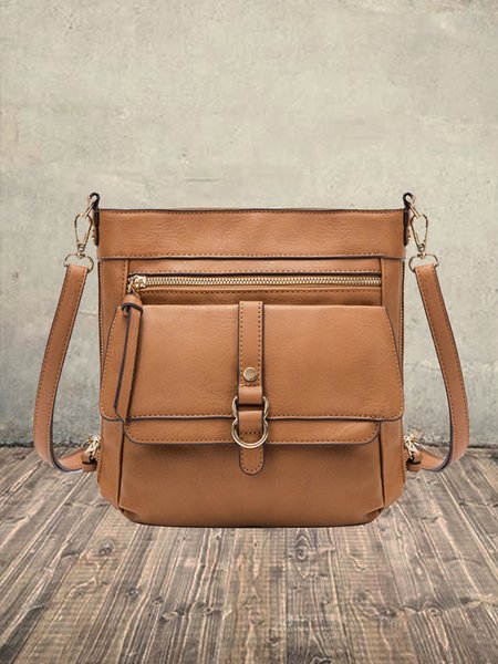 

Vintage Multifunctional Zip Shoulder Crossbody Bag, Brown, Women's Bags