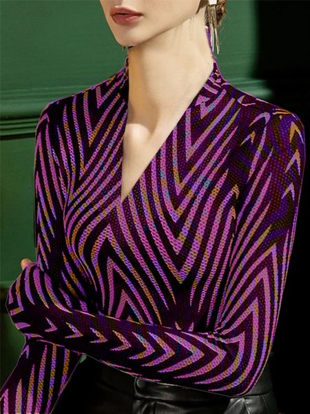 

Casual Turtleneck Long sleeve High Elasticity Turtleneck T-Shirt, Multicolor, Tees