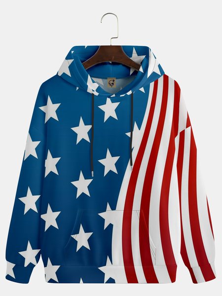 

America Flag Hoodie Sweatshirt, Blue, Hoodies&Sweatshirts