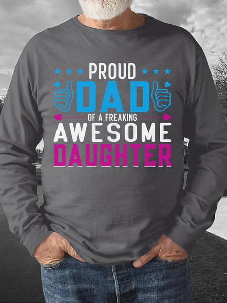 

Lilicloth X Abu Proud Dad Of A Freaking Awesome Daughter Mens Sweatshirt, Gray, Hoodies&Sweatshirts