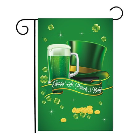 

12 x 18 Inch Double Sided Printed Burlap Happy St Patrick's Day Garden Flag Yard Flag Shamrocks Holiday Outdoor Decor Flag, Color5, Garden Flags