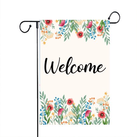 

Hello Spring Welcome Garden Flag 12 x 18 Inch Burlap Yard Flag Double Sided Printed Holiday Outdoor Decor Flag, Color3, Garden Flags
