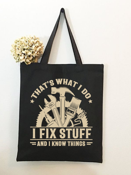 

That What I Do Hobby Graphic Casual Shopping Tote Bag, Black, Bags