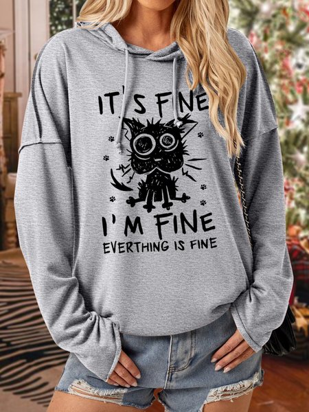 

Lilicloth X Manikvskhan It's Fine I'm Fine Everything Is Fine Womens Hoodie, Gray, Hoodies&Sweatshirts