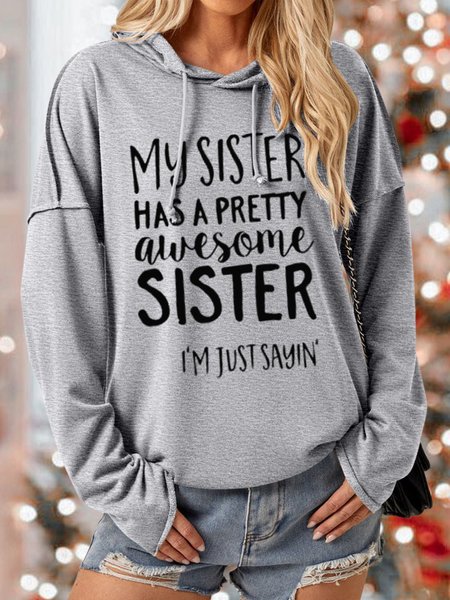 

Funny Gift For Sister My Sister Has A Pretty Awesome Sister Womens Hoodie, Gray, Hoodies&Sweatshirts